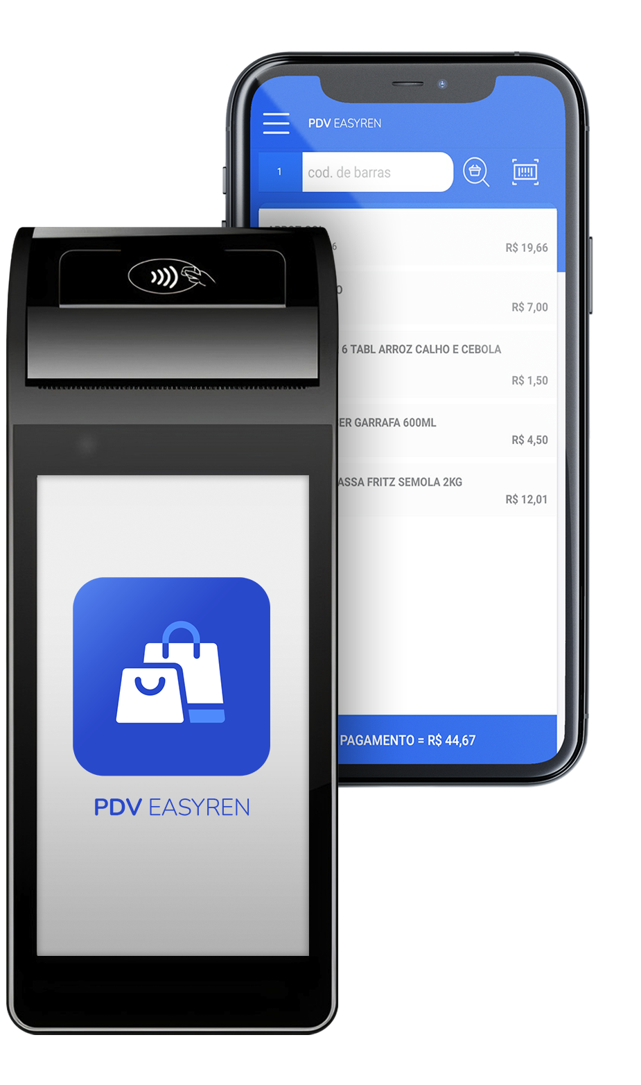 Celular com captura de tela do Sistema Pdv EasyRen